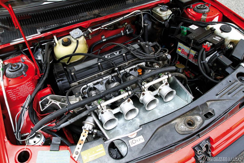 The engine of the Peugeot 205 GTI was first a 1.6 and later increased to 1,900 cc 